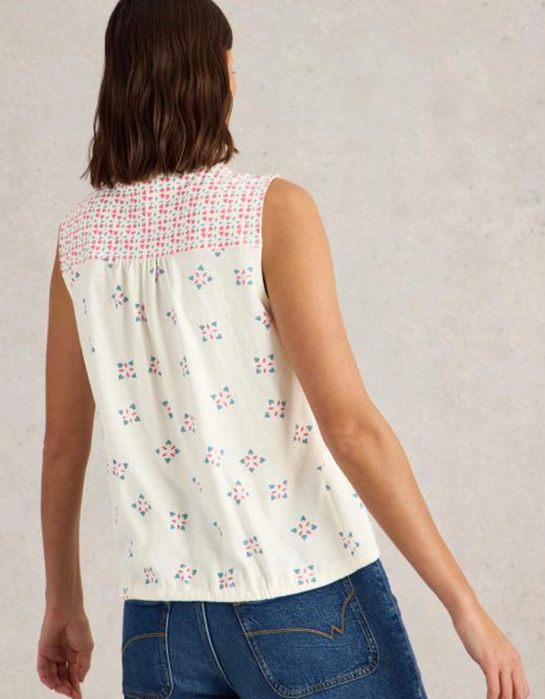 Women's Tulip Sleeveless Shirt Pink Print