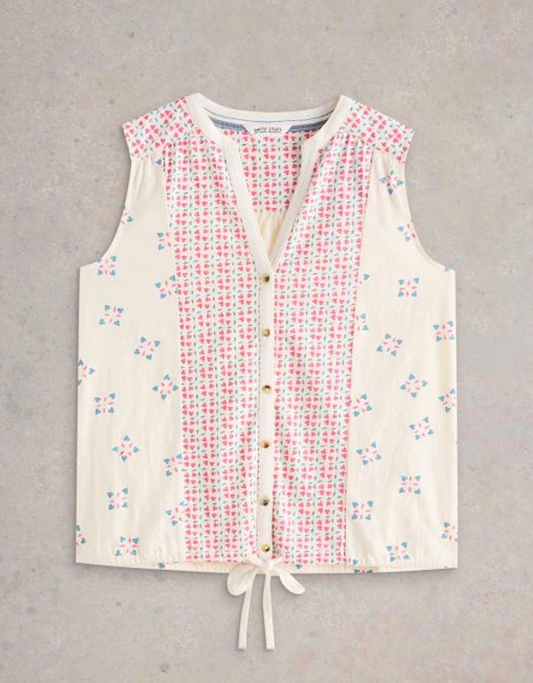 Women's Tulip Sleeveless Shirt Pink Print