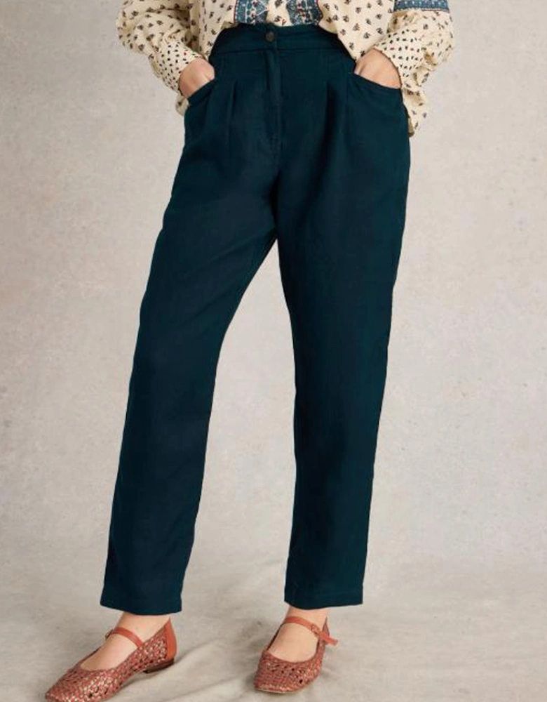 Women's Rowena Linen Trouser Short Dark Navy