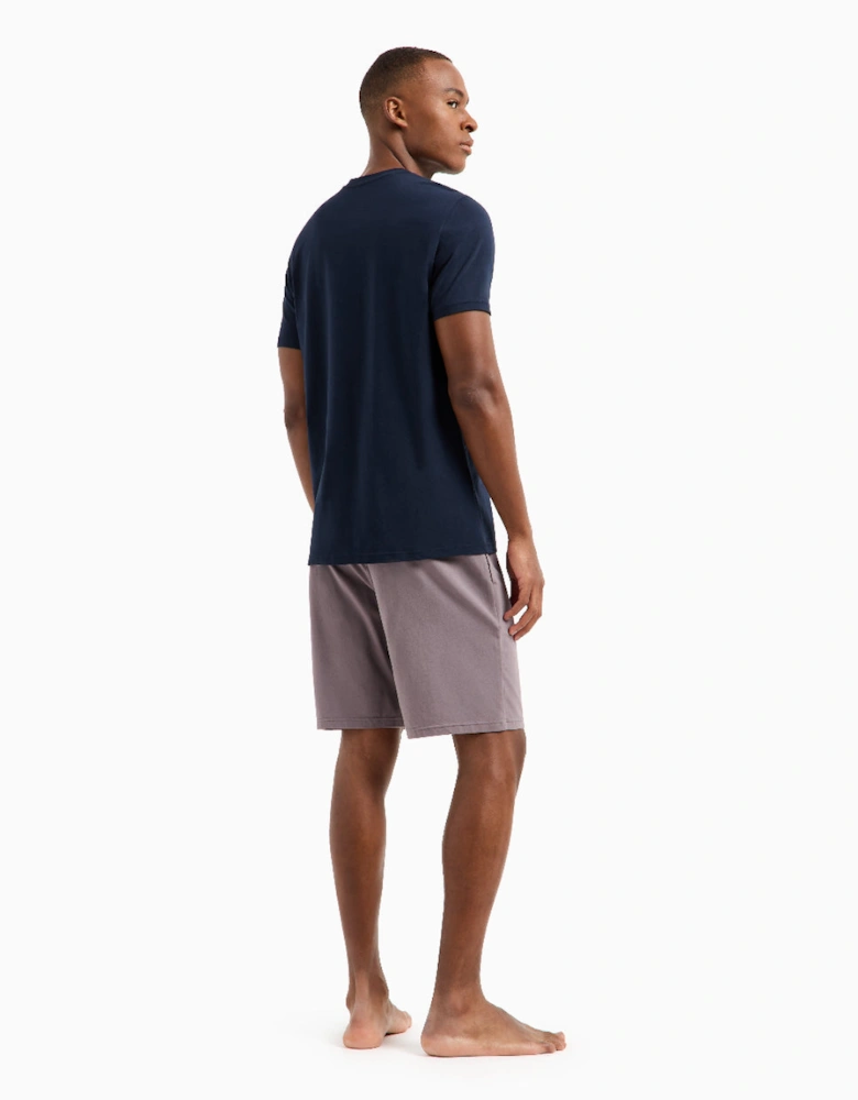 Endurance Short Pyjama Set, Armani Blue/Shark