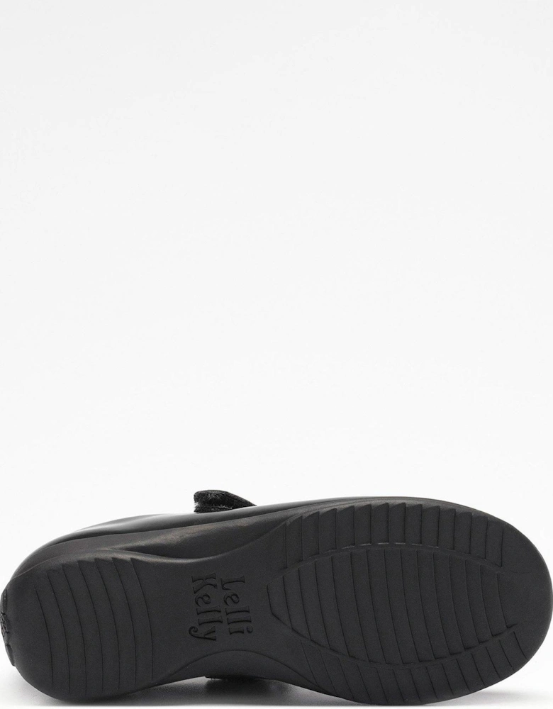 Alexandra Navy Bracelet Removeable Bow Patent Shoe - Navy