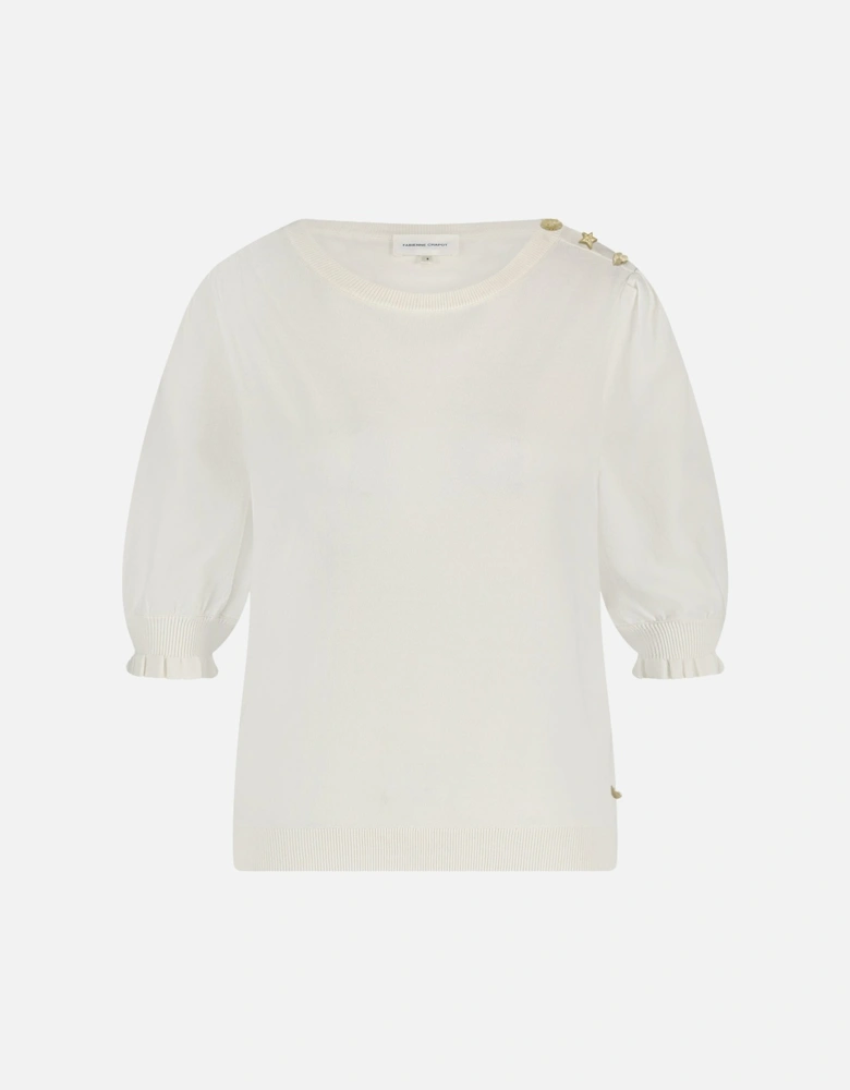 Molly short sleeve pullover in cosy white