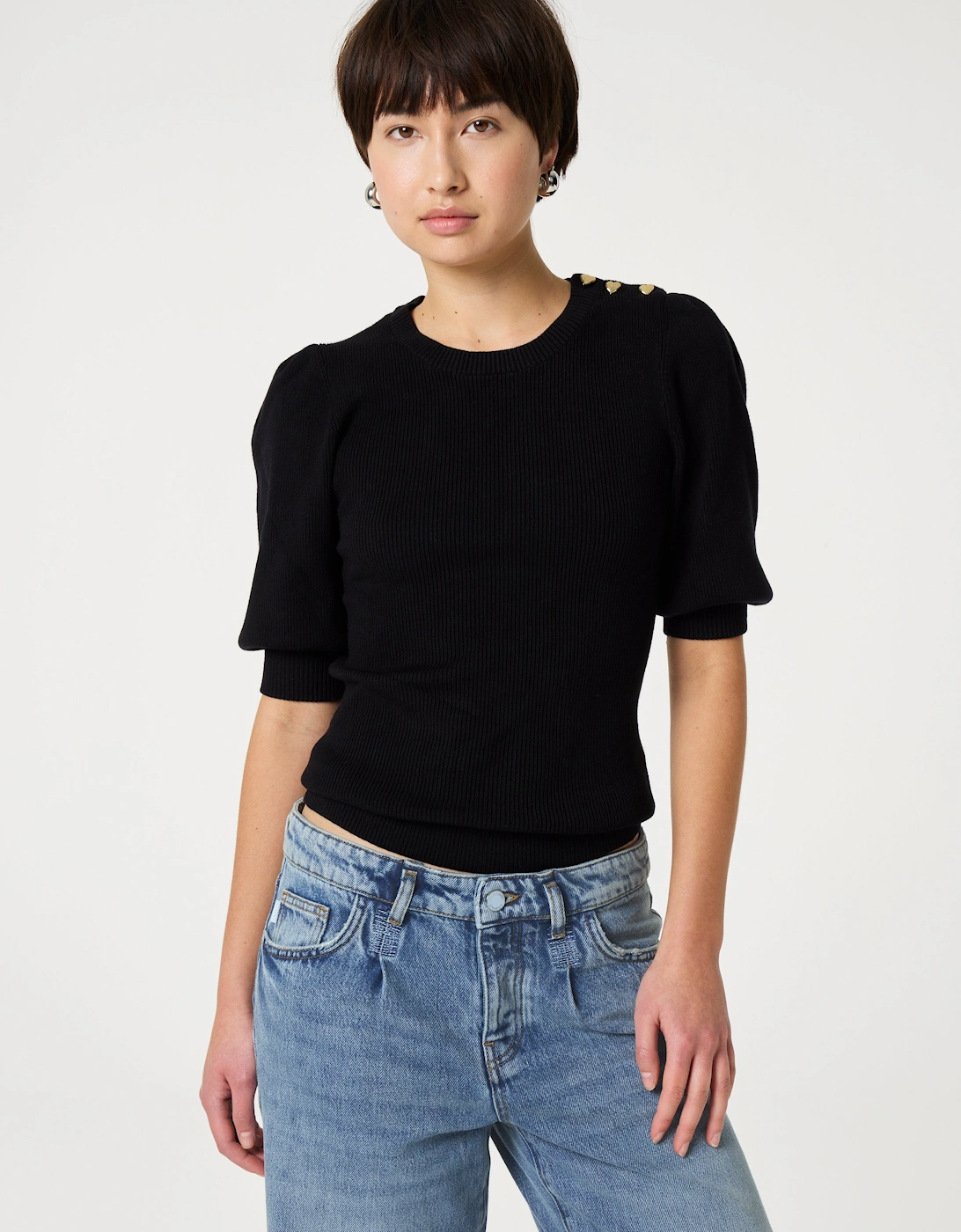 Molly short sleeve pullover in Midnight blue