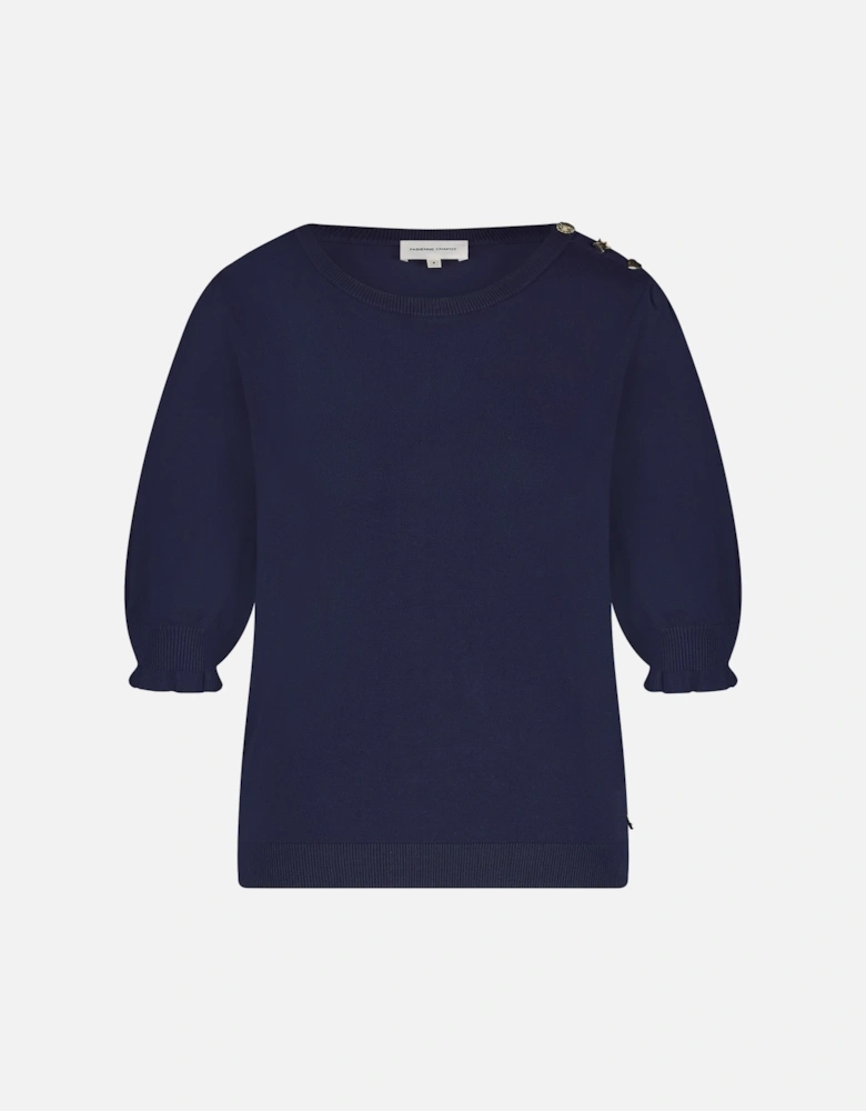 Molly short sleeve pullover in Midnight blue