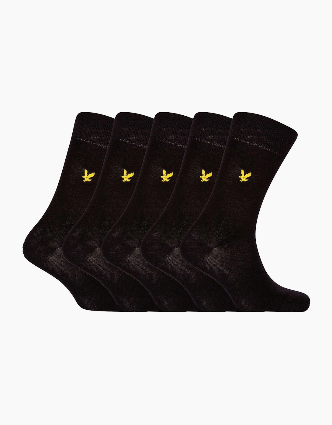 Lyle And Scott Men's Black/Black/Black/Black 5-Pack Liam Dress Socks, - Size: 15/8.5/15.5/9/16/14/6.5/7/7.5/14.5/8/12/5.5/12.5/6/13/13.5/10.5