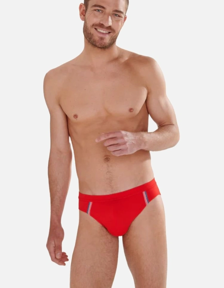 Nautical Cup Swim Mini Briefs, Red