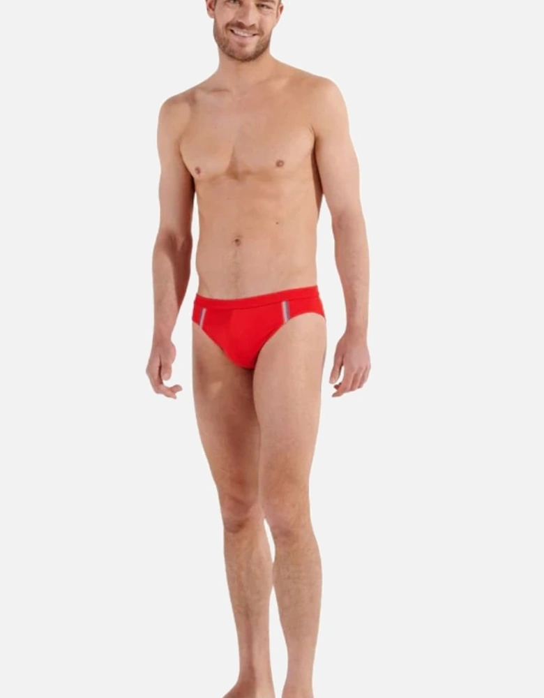 Nautical Cup Swim Mini Briefs, Red