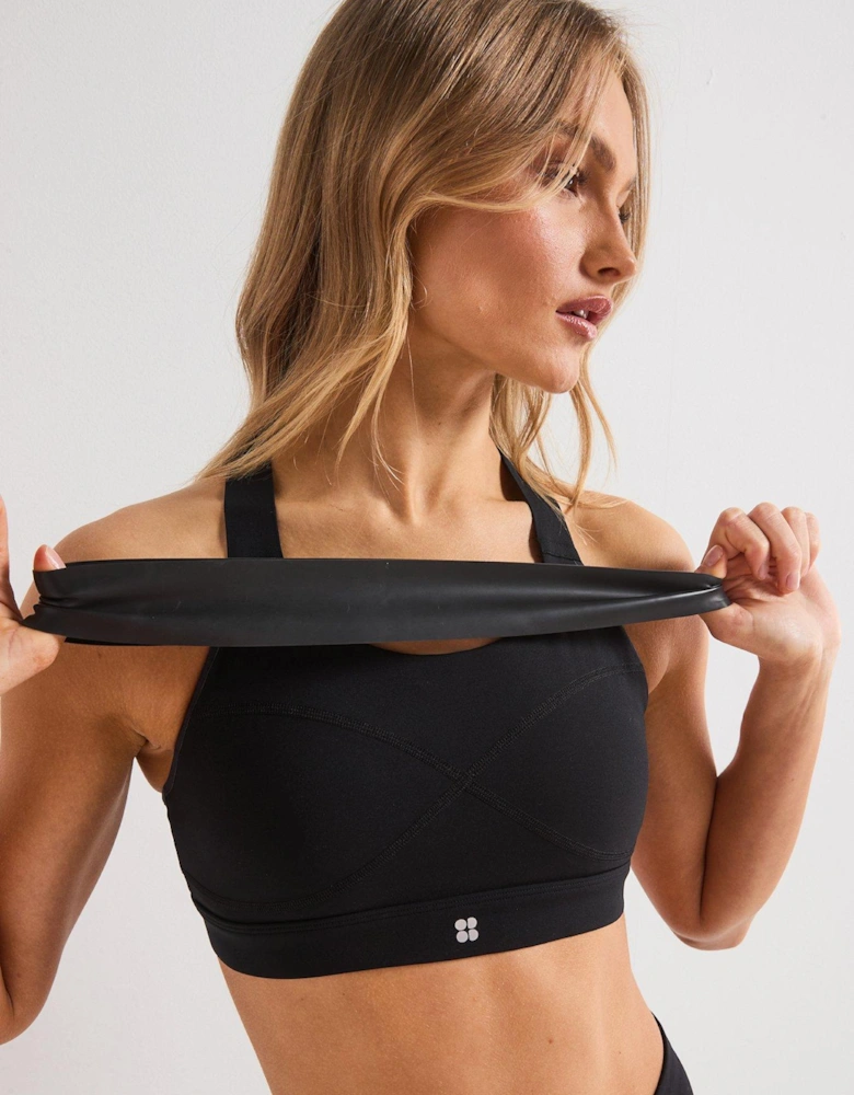 Womens Training Power Medium Impact Sports Bra - Black