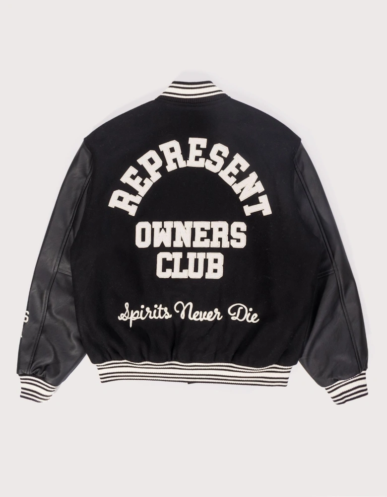 Oversized Fit Owners Club Varsity Jacket