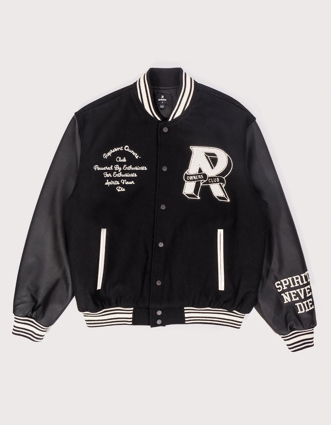 Oversized Fit Owners Club Varsity Jacket