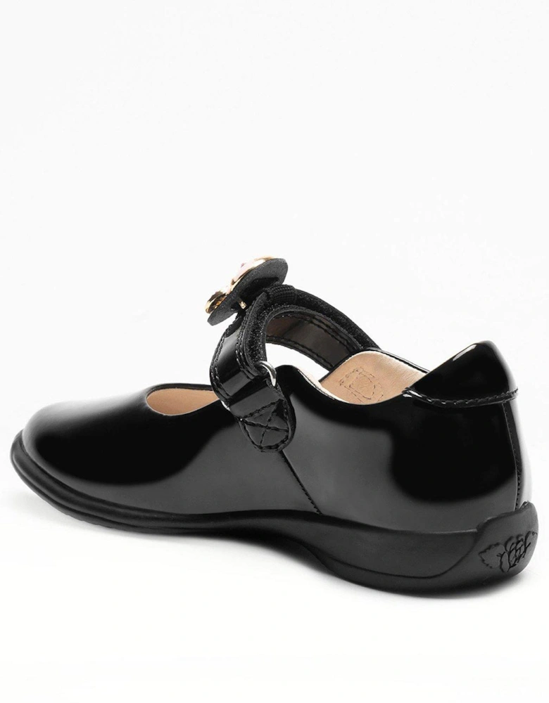 Carrie Removeable Bow Mary Jane School Shoe - Black