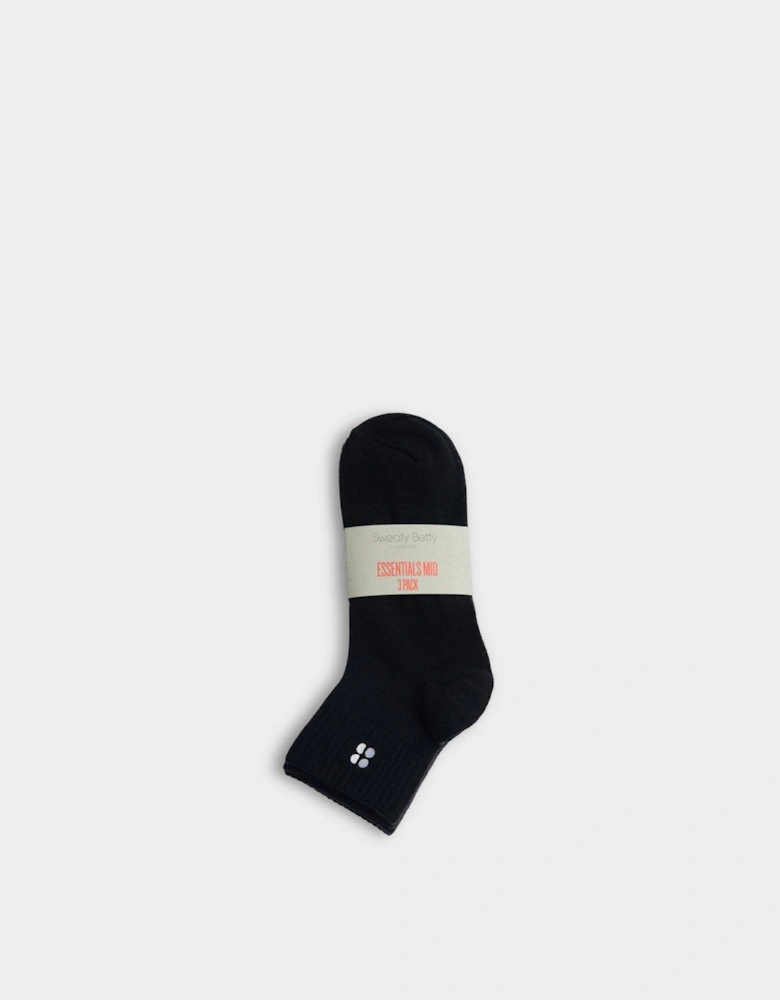 Womens Training Essentials Mid 3 Pack - Black