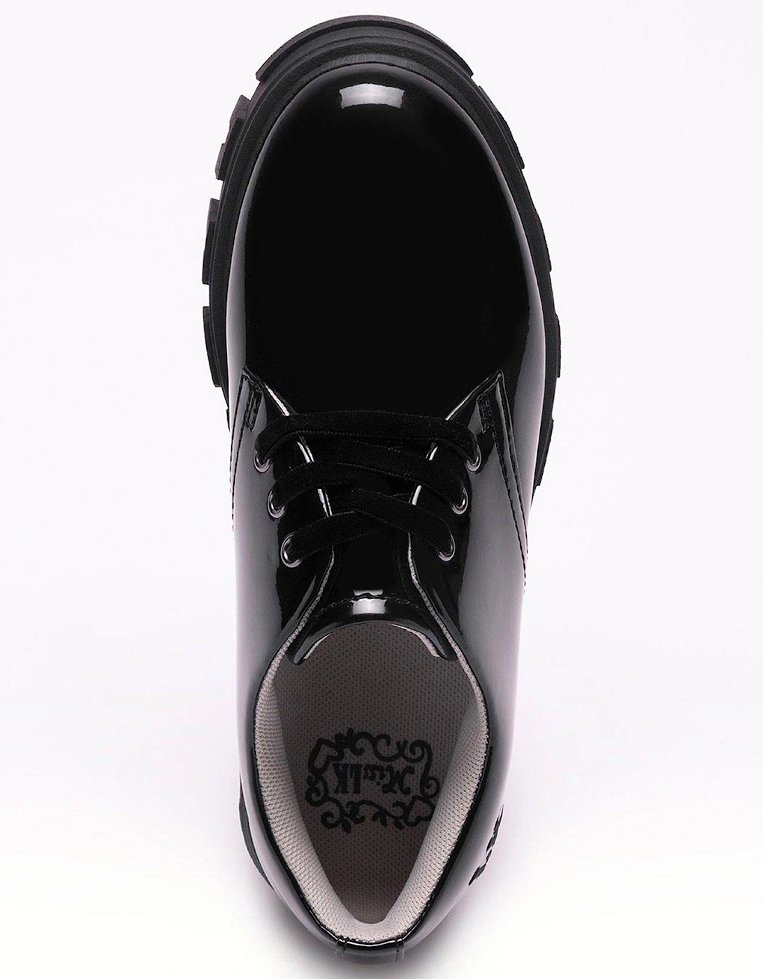 Miss Lk Maria Lace Up Patent School Shoe - Black