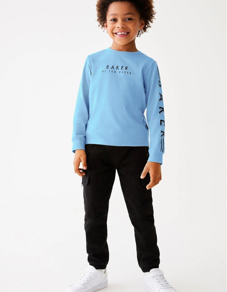 By 100% Cotton Long Sleeve T-Shirt - Blue