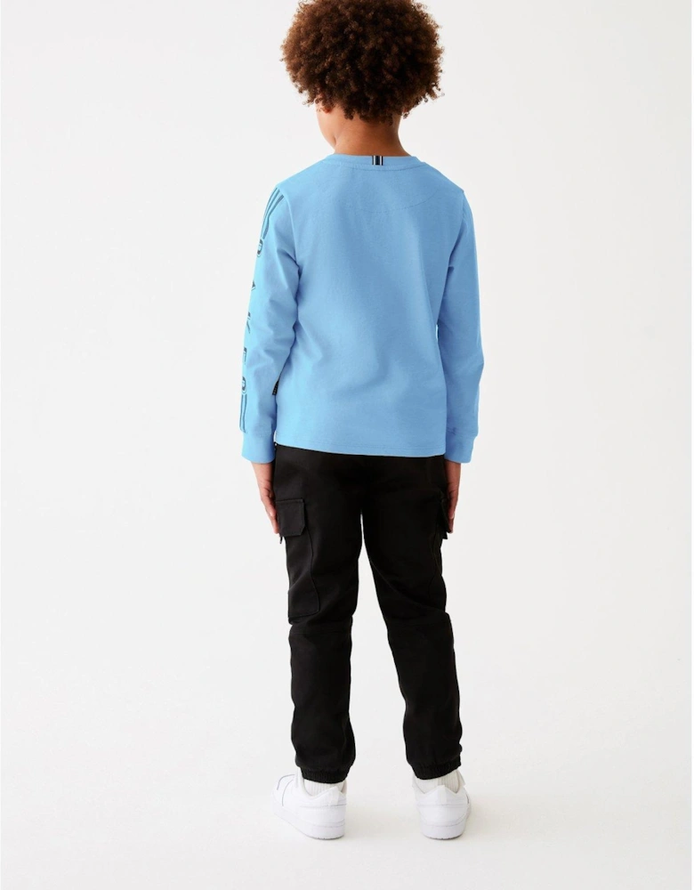 By 100% Cotton Long Sleeve T-Shirt - Blue