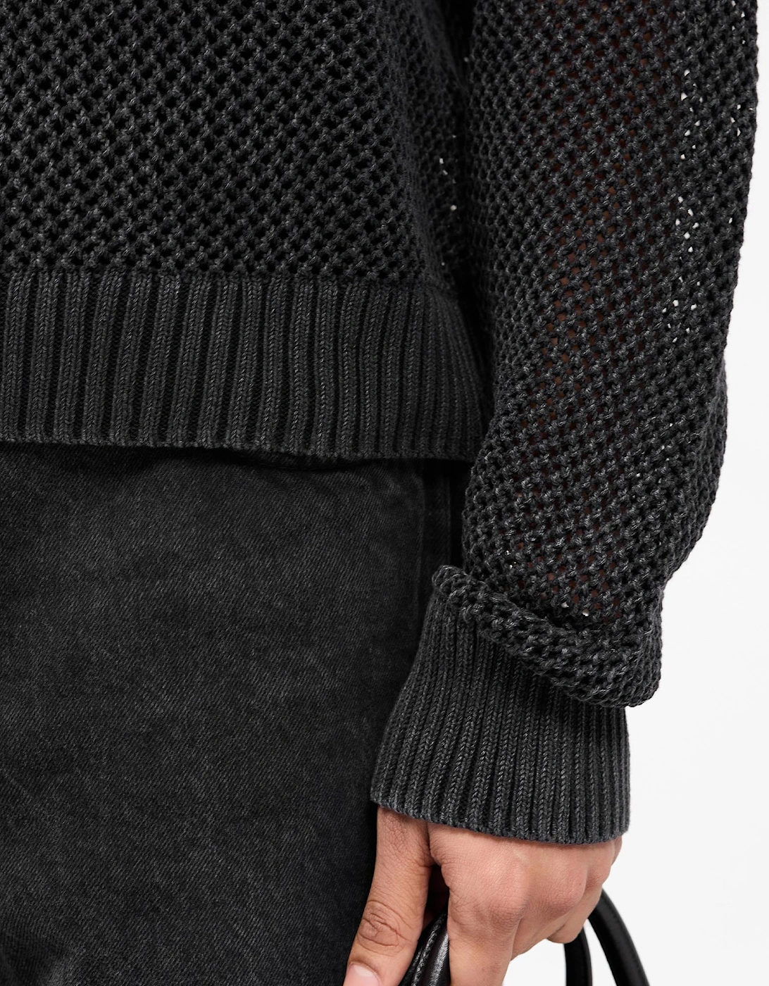 Oversized Fit Open Gauge Knit Jumper