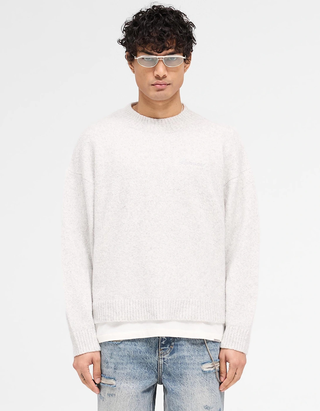 Oversized Fit Marled Knit Jumper, 6 of 5