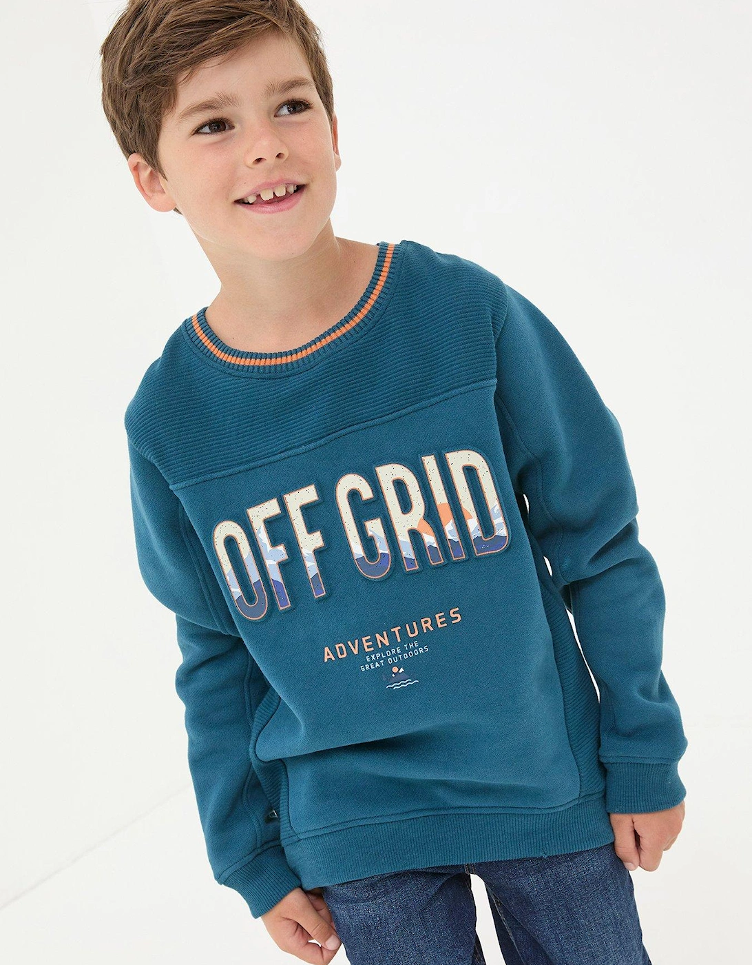 Boys Off Grid Crew Sweat - Dark Teal