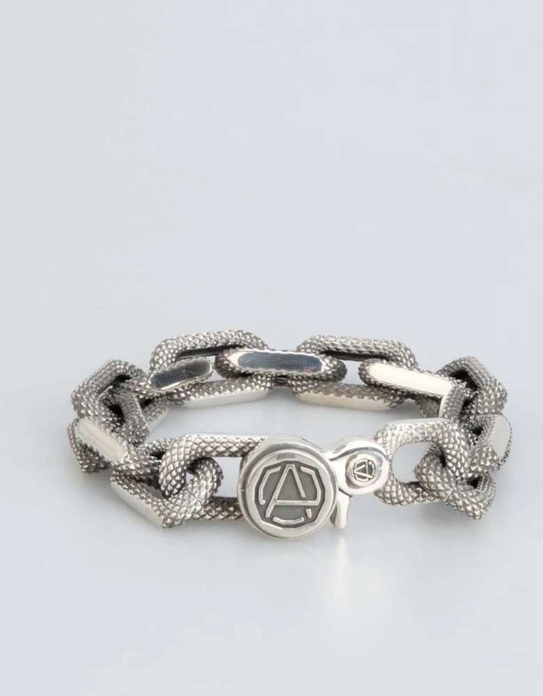 Amblem Textured Chain Bracelet