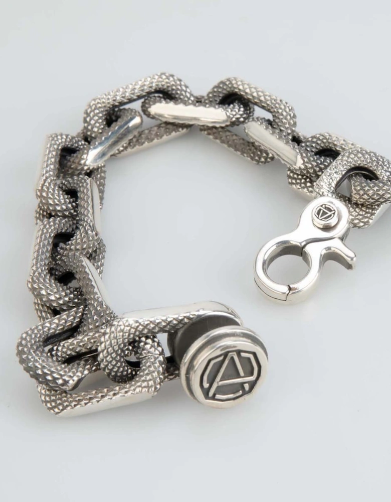 Amblem Textured Chain Bracelet