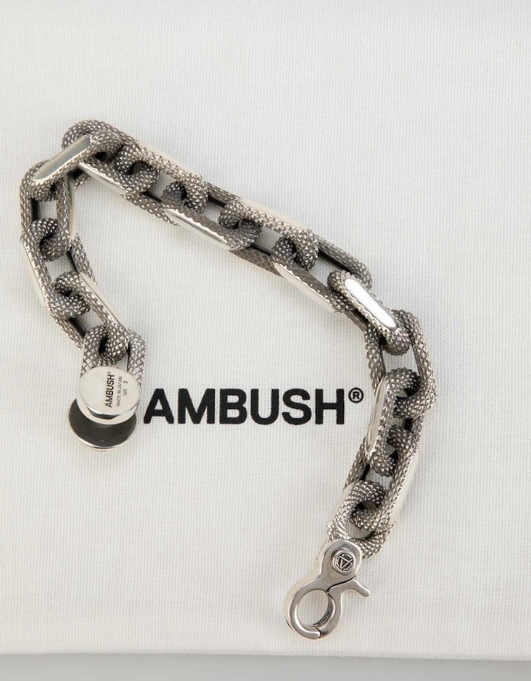 Amblem Textured Chain Bracelet