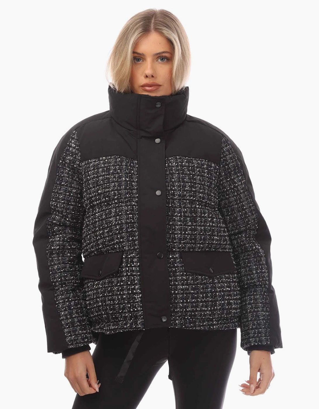 GANT Women's Tweed Down Jacket - Black - Size: 12