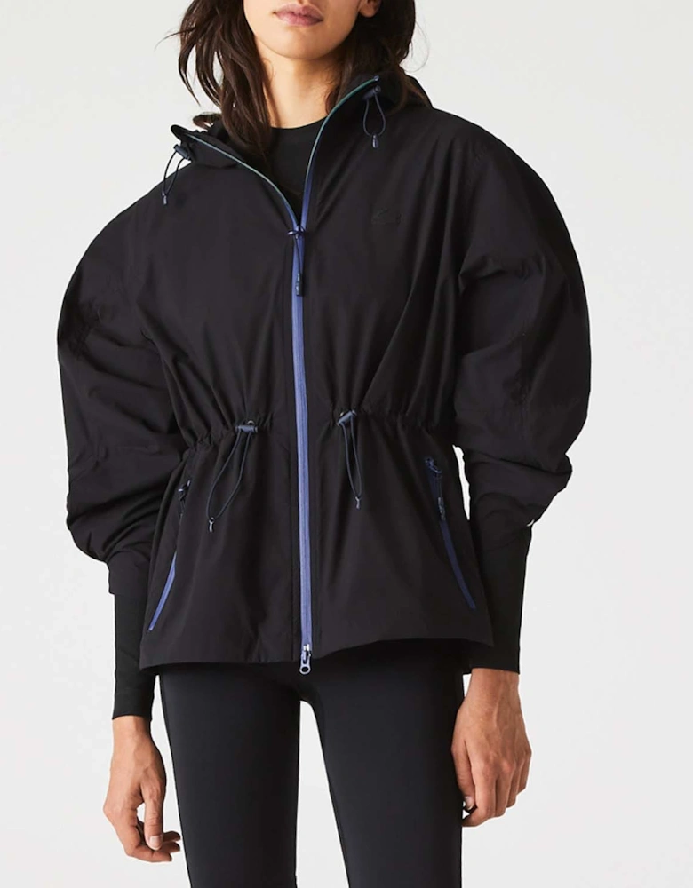 Adjustable Waist Light Zip Windbreaker Jacket