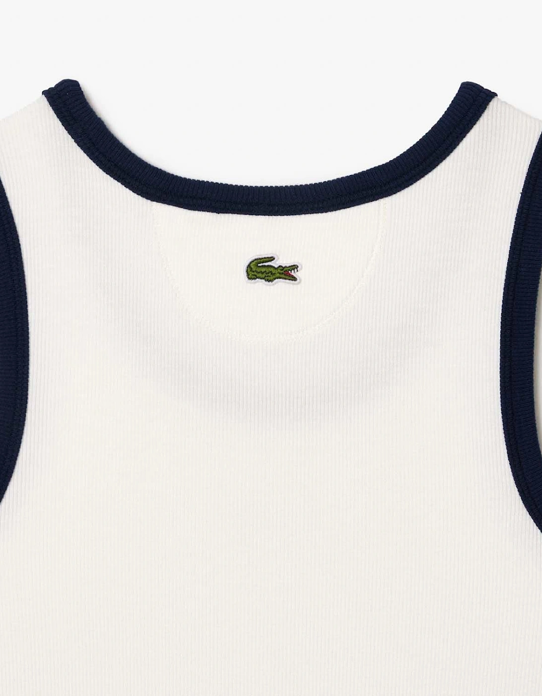 Flowing Rib Knit Tennis Badge Tank Top