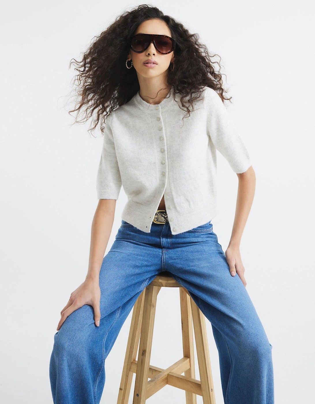 Button Down Cardigan - Cream