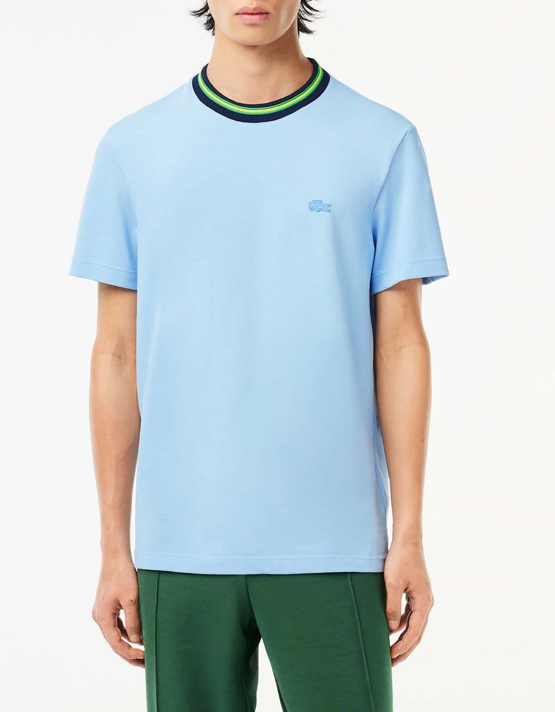 Stripe Collar Stretch Piqué T-Shirt