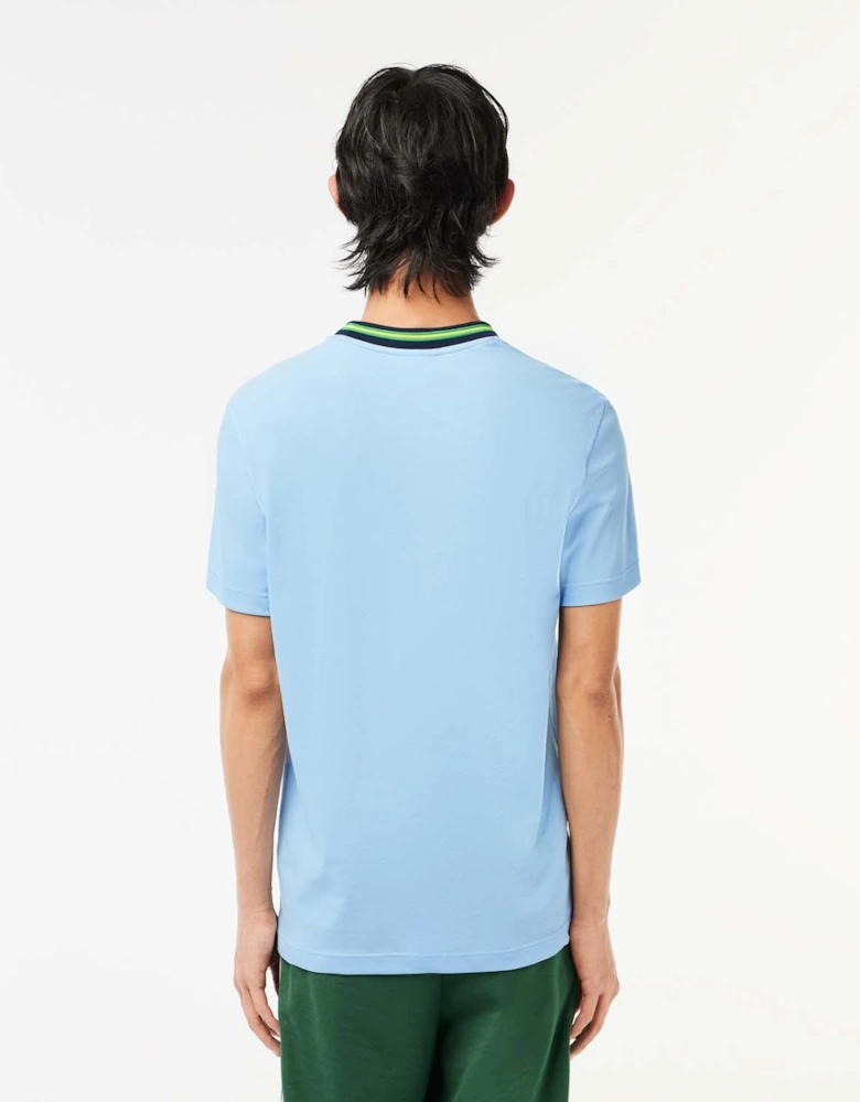 Stripe Collar Stretch Piqué T-Shirt