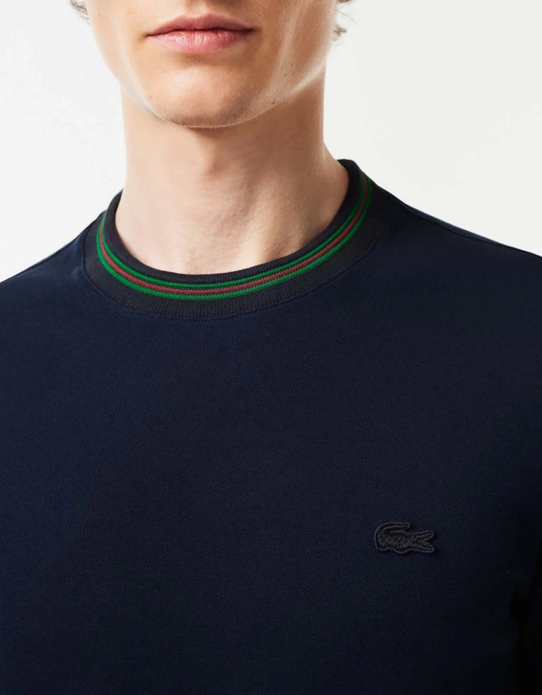 Stripe Collar Stretch Piqué T-Shirt