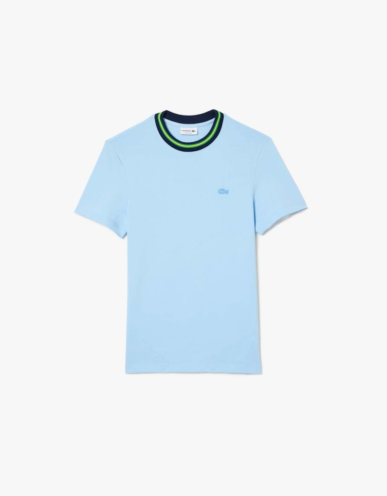 Stripe Collar Stretch Piqué T-Shirt