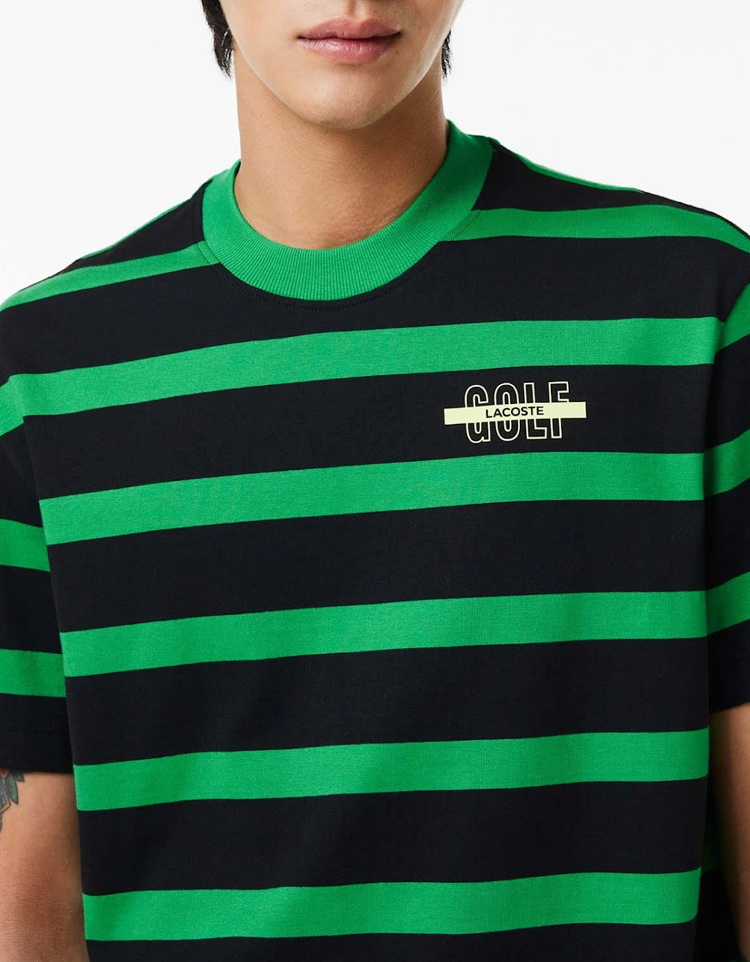 Striped 3D Print Cotton T-Shirt