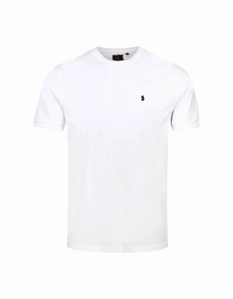 Luke Shanghai Jersey Crew Reg Fit T Shirt White