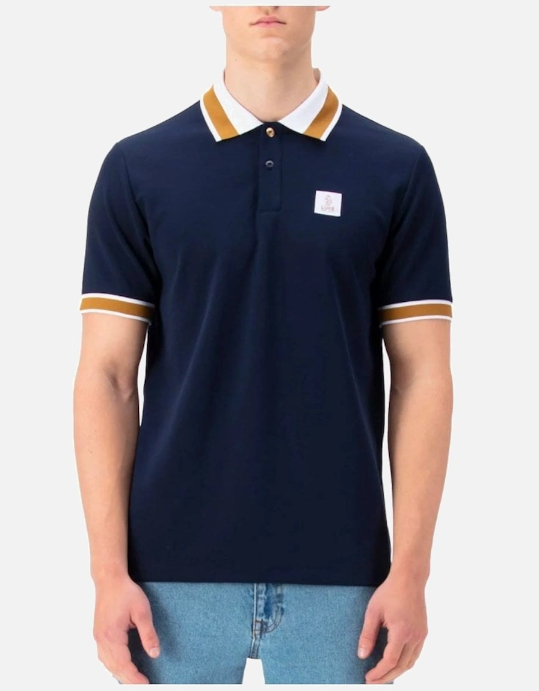 Luke Makati Detailed Polo Shirt Dark Navy