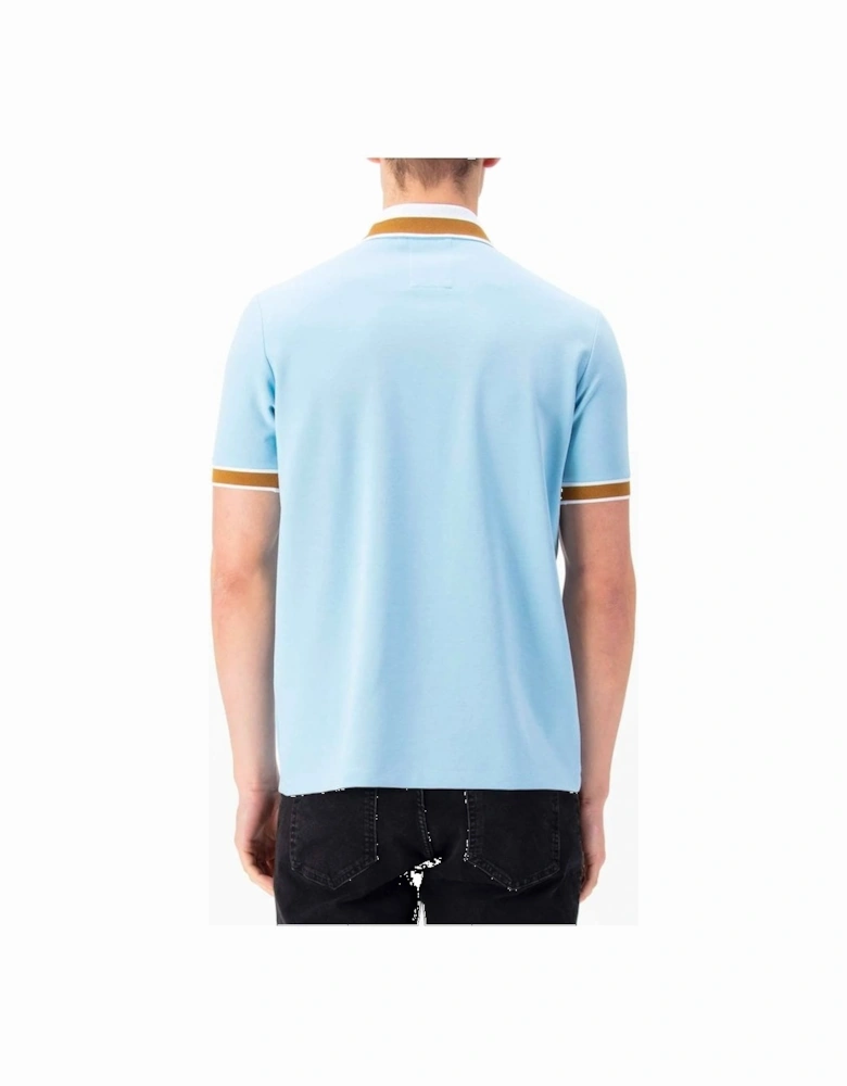 Luke Makati Detailed Polo Shirt Sky Blue