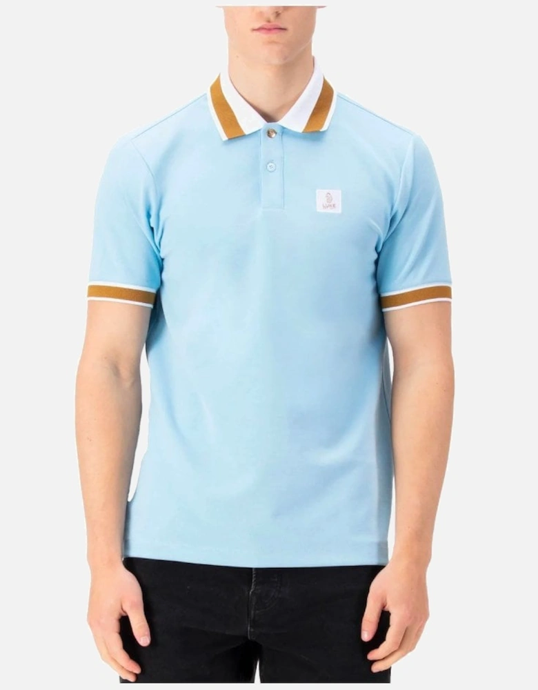 Luke Makati Detailed Polo Shirt Sky Blue