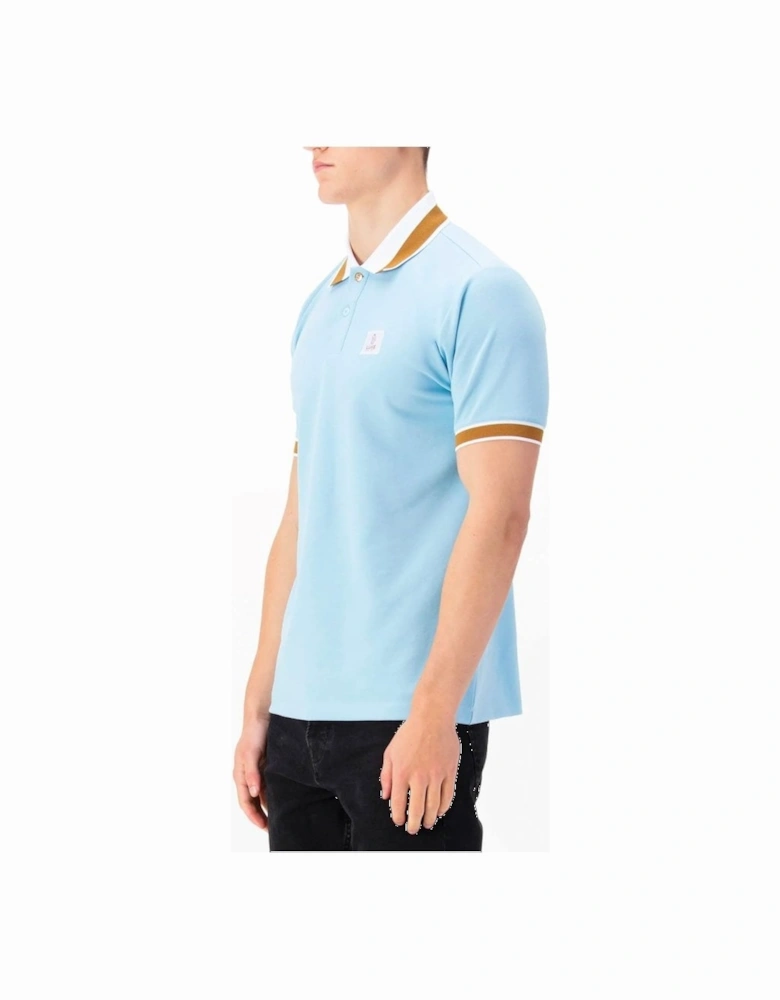 Luke Makati Detailed Polo Shirt Sky Blue