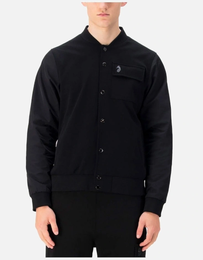 Luke Chief Felt Badge Bomber Jacket Black