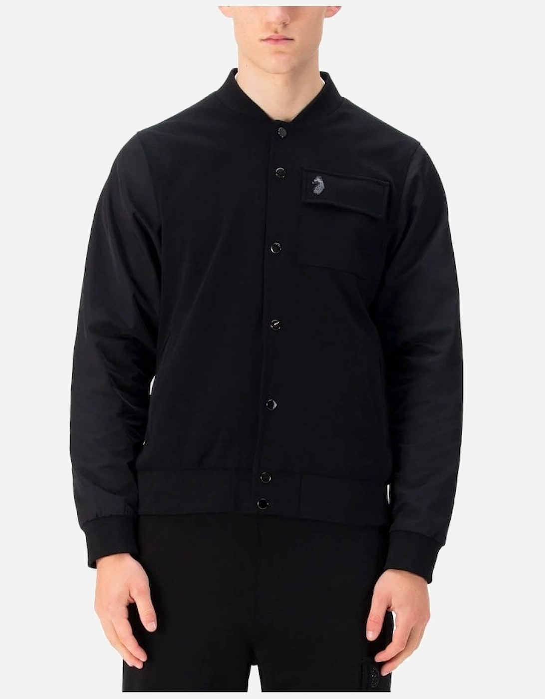 Luke 1977 Men's Black Luke Chief Felt Badge Bomber Jacket - : 42/Regular Xl