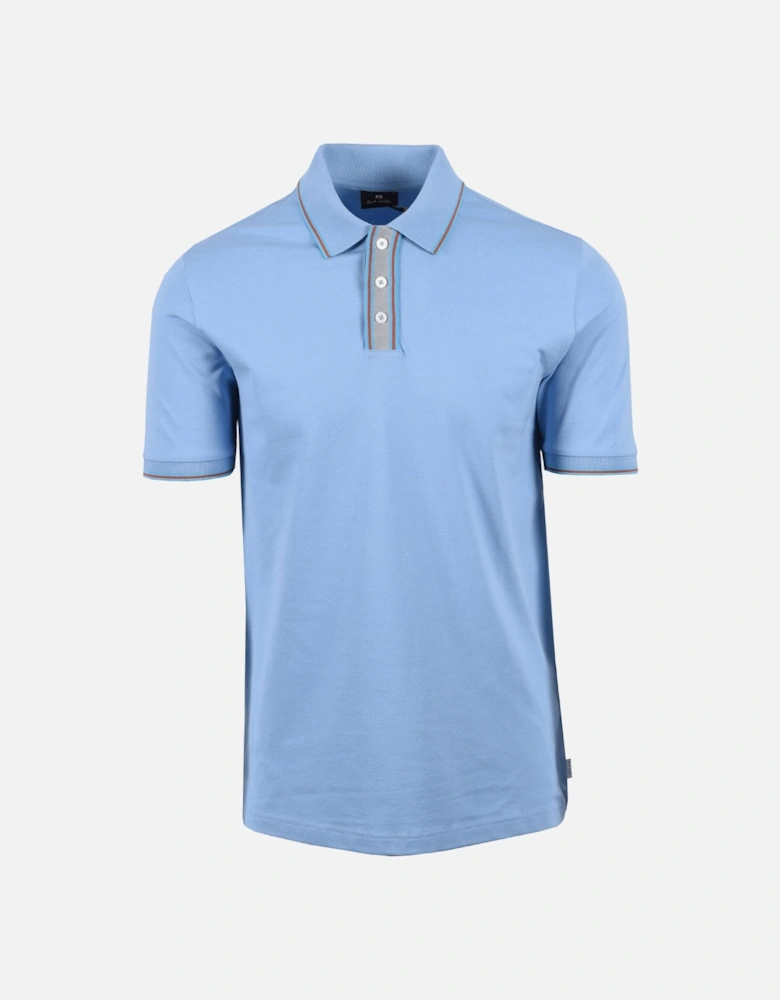 Reg Fit Tipped Polo Light Blue