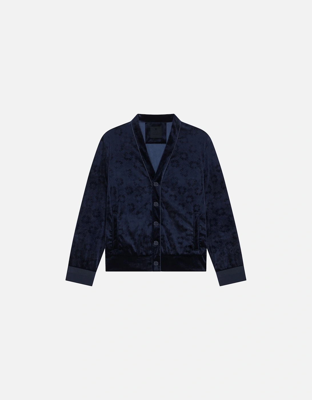 Embossed Velvet Cardigan Blue, 5 of 4