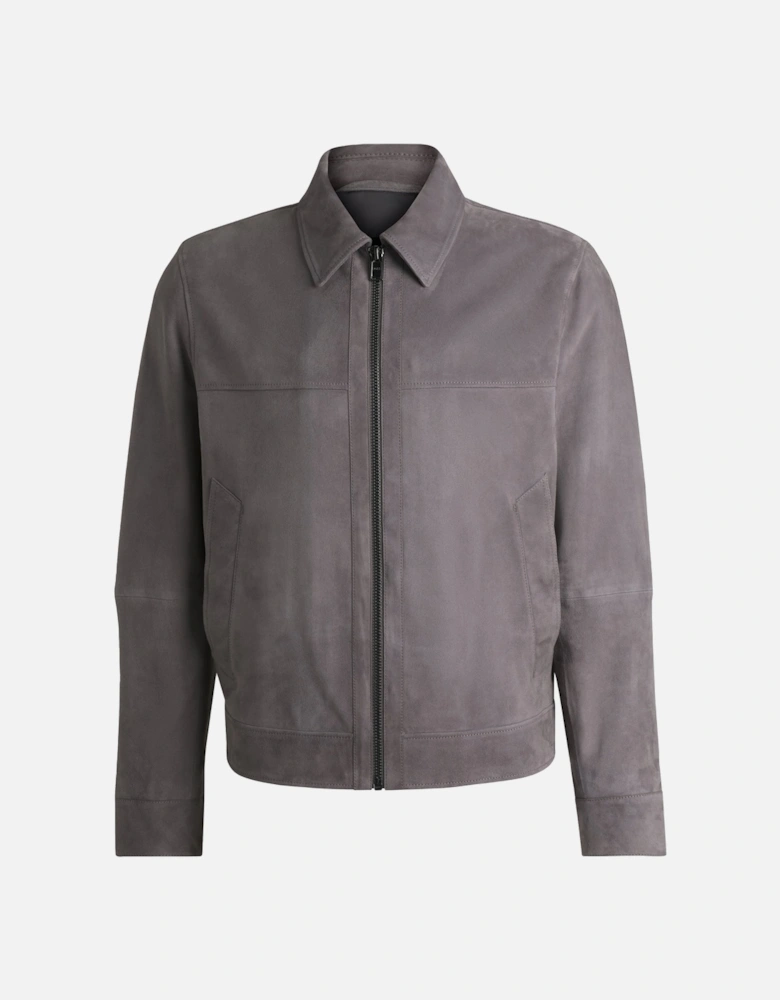 H Malbano 5 Leather Jacket Grey