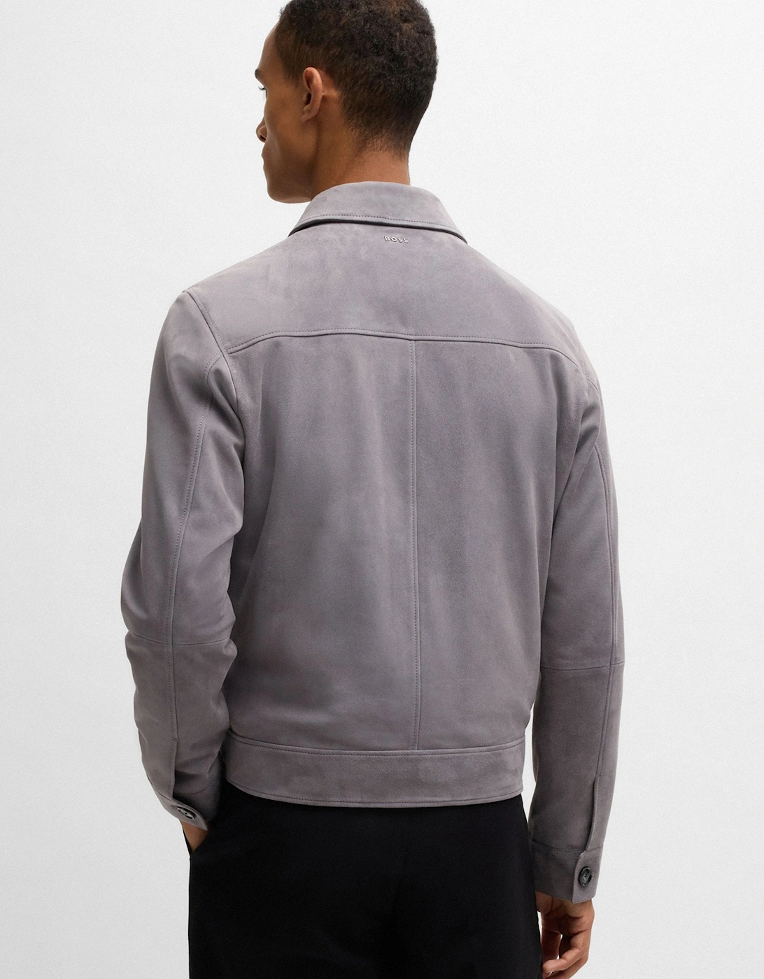 H Malbano 5 Leather Jacket Grey