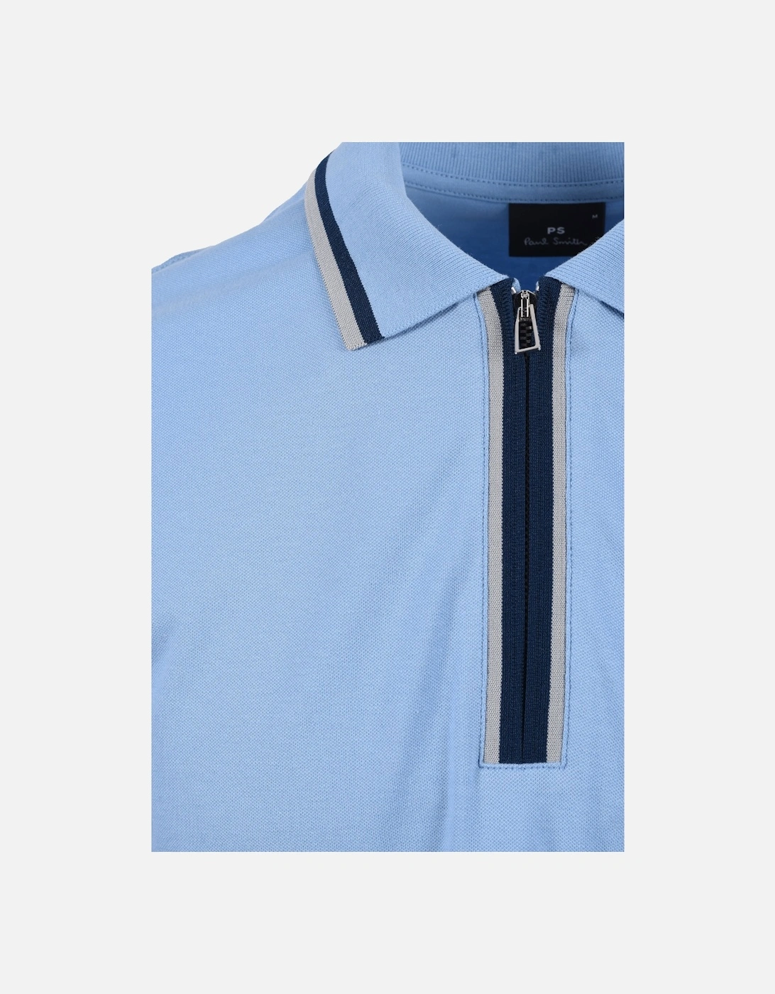 Reg Fit Half Zip Polo Light Blue