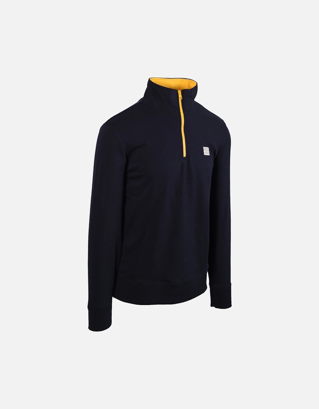 Contrast Half Zip Evening Blue