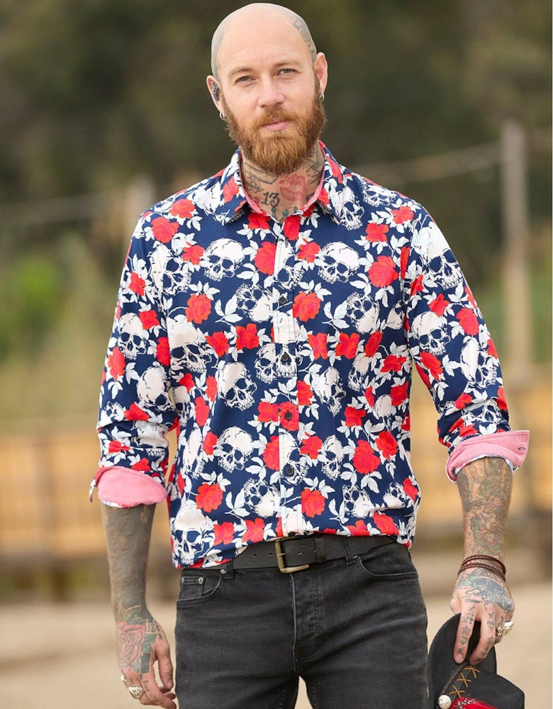 Skulls & Roses Long Sleeve Shirt - Multi