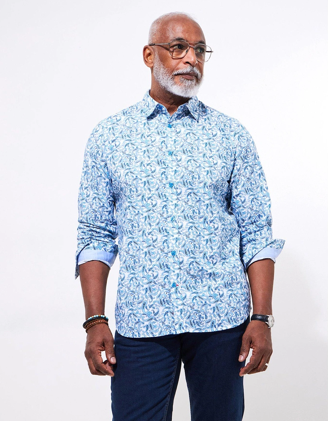 Smarten Up Long Sleeve Paisley Shirt - Light Blue, 2 of 1