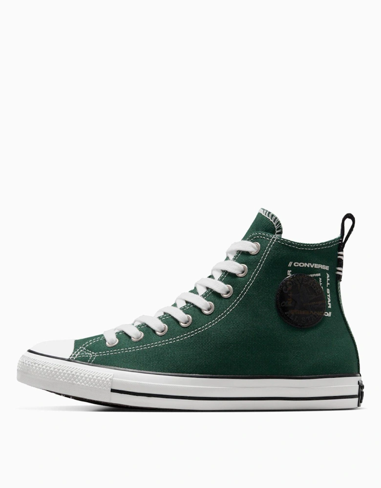 Mens Lux Sport Chuck Taylor All Star Wide Hi Top Trainers - Green